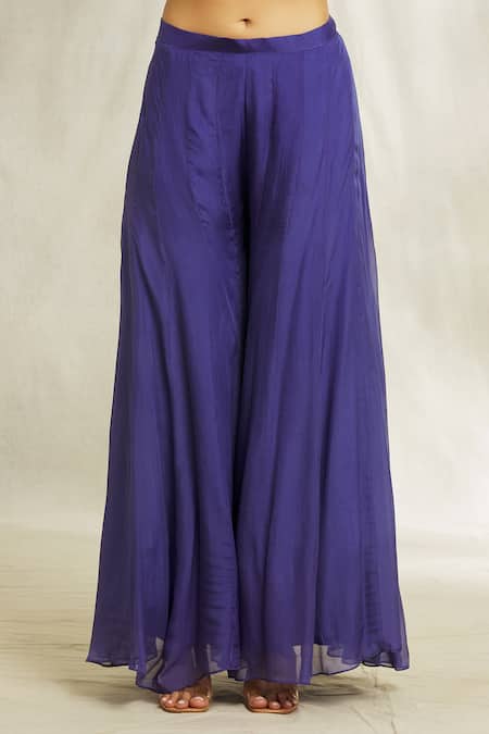 Divya Kanakia Grey Silk, Organza, Satin Pearls, Sequins Cowl Floral Print Kurta And Sharara Set at Aza Fashions Divya Kanakia_Grey Silk, Organza, Satin Pearls, Sequins Cowl Floral Print Kurta And Sharara Set _at_Aza_Fashions