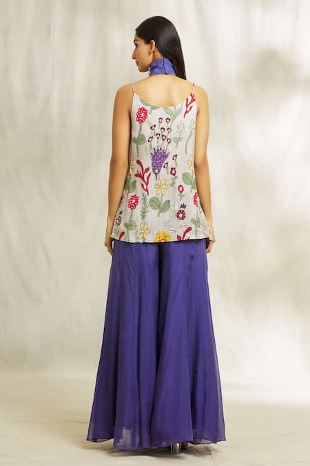 Divya Kanakia Floral Print Kurta & Sharara Set 