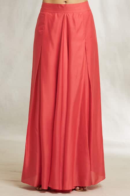 Divya Kanakia_Blue Crepe, Silk Tassels, Embroidery, Floral Print Kurta And Pleated Sharara Set _Online_at_Aza_Fashions