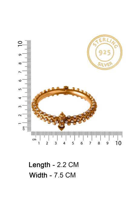 Shop Neeta Boochra Gold Plated Imitation Diamonds Kundan Embellished Bangle - Single Pc Online at Aza Fashions Shop_Neeta Boochra_Gold Plated Imitation Diamonds Kundan Embellished Bangle - Single Pc_Online_at_Aza_Fashions