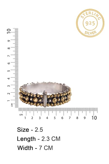 Shop Neeta Boochra Silver Plated Two Tone Geometric Pattern Bangle - Single Pc Online at Aza Fashions Shop_Neeta Boochra_Silver Plated Two Tone Geometric Pattern Bangle - Single Pc _Online_at_Aza_Fashions