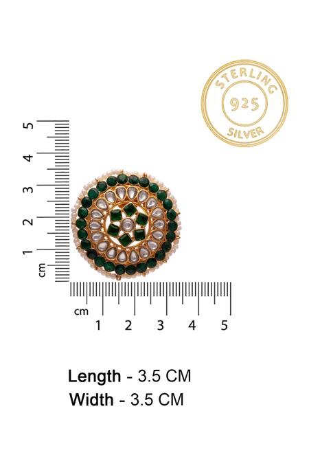 Buy_Neeta Boochra_Gold Plated Pearls, Diamonds Onyx And Kundan Embellished Earrings _Online_at_Aza_Fashions