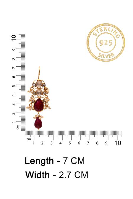 Buy_Neeta Boochra_Gold Plated Pearls, Rhinestones, Diamonds Carved Kundan Embellished Earrings _Online_at_Aza_Fashions