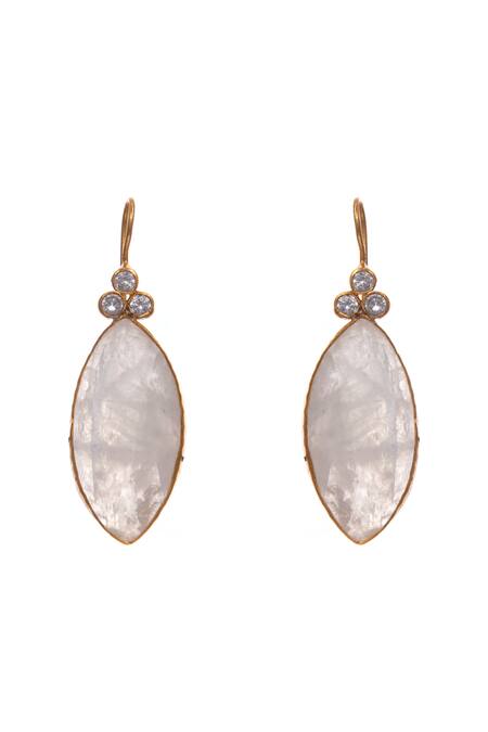 Neeta Boochra Gold Plated Stones Moonstone Embellished Earrings Online at Aza Fashions Neeta Boochra_Gold Plated Stones Moonstone Embellished Earrings _Online_at_Aza_Fashions