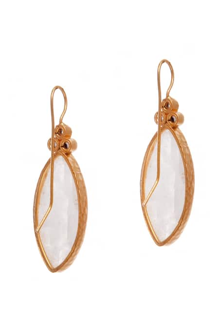 Shop Neeta Boochra Gold Plated Stones Moonstone Embellished Earrings Online at Aza Fashions Shop_Neeta Boochra_Gold Plated Stones Moonstone Embellished Earrings _Online_at_Aza_Fashions