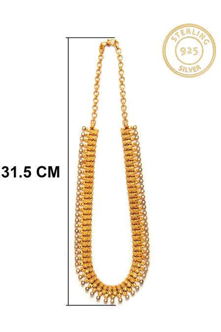 Shop_Neeta Boochra_Gold Plated Pearl And Bead Embellished Necklace _Online_at_Aza_Fashions