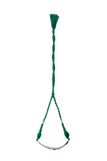 Neeta Boochra_Silver Plated Floral Carved Choker Necklace _at_Aza_Fashions