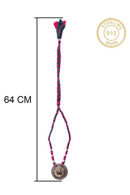 Neeta Boochra_Gold Plated Crystal Embellished Pendant Necklace _at_Aza_Fashions