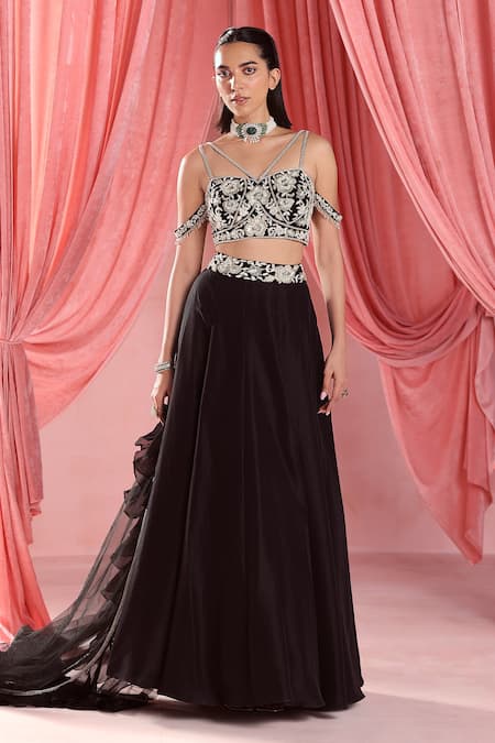 Seema Thukral Natasia Gardenia Bloom Lehenga Blouse Set 