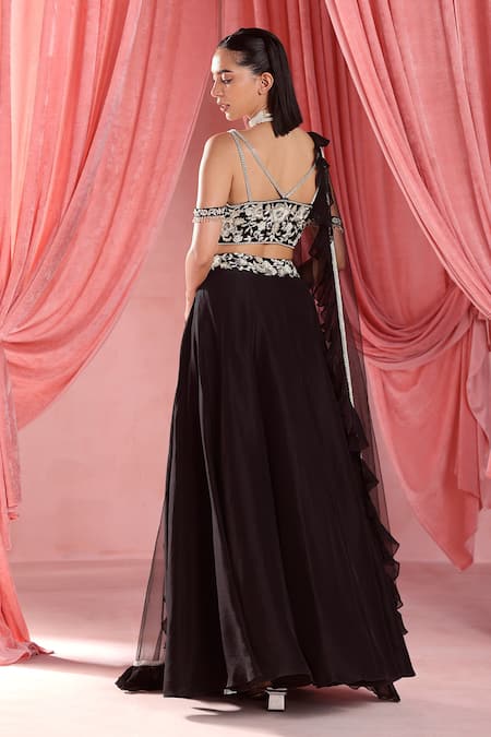 Seema Thukral Natasia Gardenia Bloom Lehenga Blouse Set 