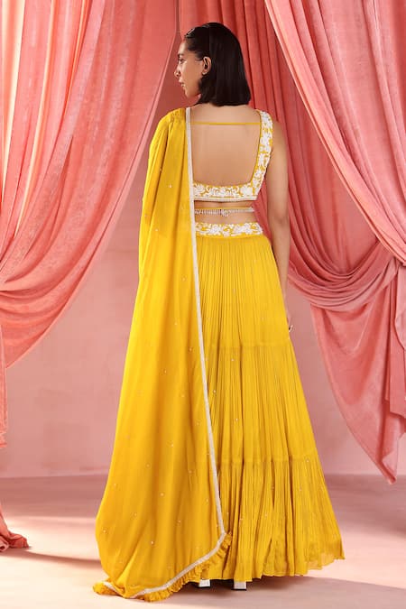 Seema Thukral Rita Plumeria Embroidered Lehenga Blouse Set 