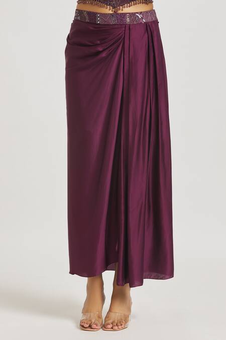 Asaga Purple Silk, Satin, Organza Embroidery, Isha Draped Skirt Set With Jacket Online at Aza Fashions Asaga_Purple Silk, Satin, Organza Embroidery, Isha Draped Skirt Set With Jacket _Online_at_Aza_Fashions