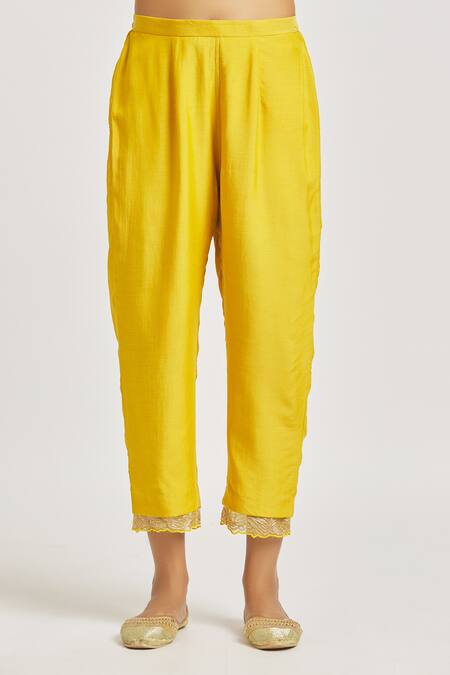 Buy Asaga Yellow Organza, Chanderi, Muslin Embroidery V-neck Placement Kurta And Pant Set Online at Aza Fashions Buy_Asaga_Yellow Organza, Chanderi, Muslin Embroidery V-neck Placement Kurta And Pant Set _Online_at_Aza_Fashions