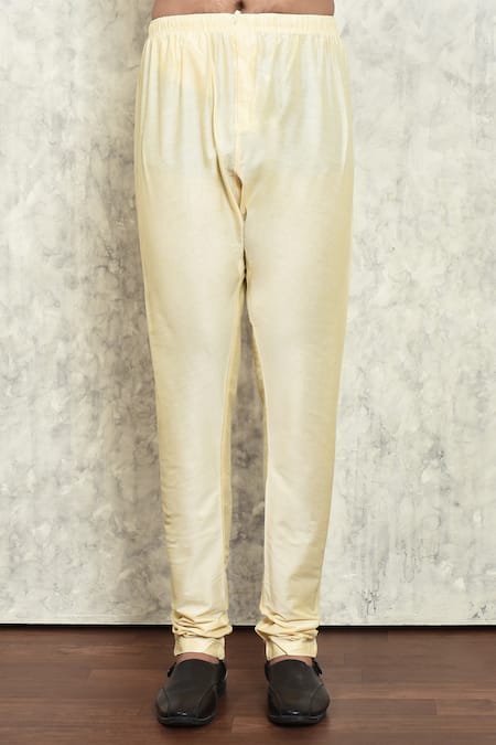 Arihant Rai Sinha_Blue Silk, Chanderi Embroidery Placket Kurta Set _Online_at_Aza_Fashions