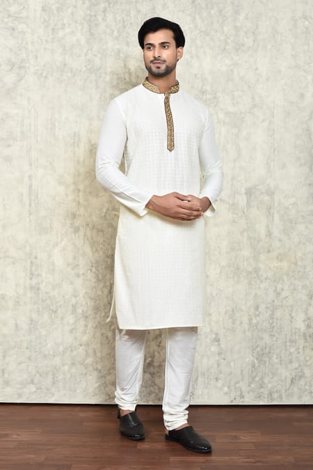 Arihant Rai Sinha Embroidered Placket Kurta & Churidar Set 