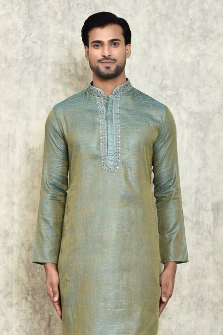 Buy Arihant Rai Sinha Blue Jacquard, Polyester, Cotton Embroidery Thread Kurta And Churidar Set Online at Aza Fashions Buy_Arihant Rai Sinha_Blue Jacquard, Polyester, Cotton Embroidery Thread Kurta And Churidar Set _Online_at_Aza_Fashions
