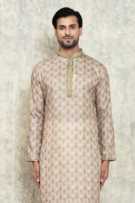 Shop Arihant Rai Sinha Beige Polyester, Cotton Abstract Pattern Kurta And Pant Set Online at Aza Fashions Shop_Arihant Rai Sinha_Beige Polyester, Cotton Abstract Pattern Kurta And Pant Set _Online_at_Aza_Fashions