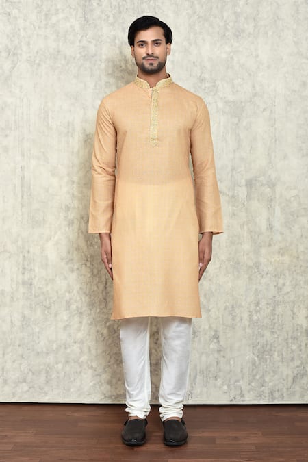Buy_Arihant Rai Sinha_Yellow Polyester, Cotton Printed Kurta And Pant Set_Online_at_Aza_Fashions