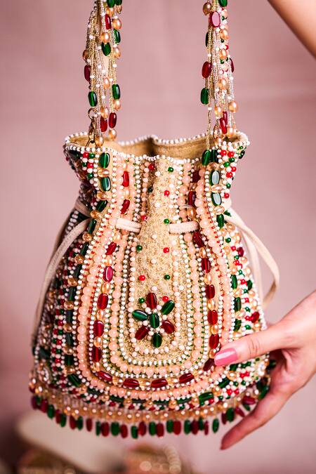 House Of Kosha Aiza Kundan & Beads Embellished Potli 