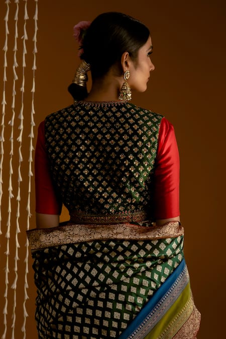 Priyal Bhardwaj Silk Embroidered Jacket With Stitched Blouse 