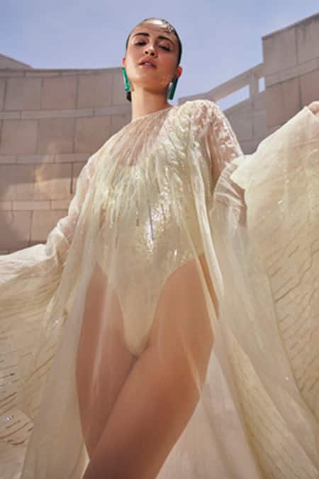 Garima Karwariya Designs The Ella Embroidered Monokini & Kaftan Set 