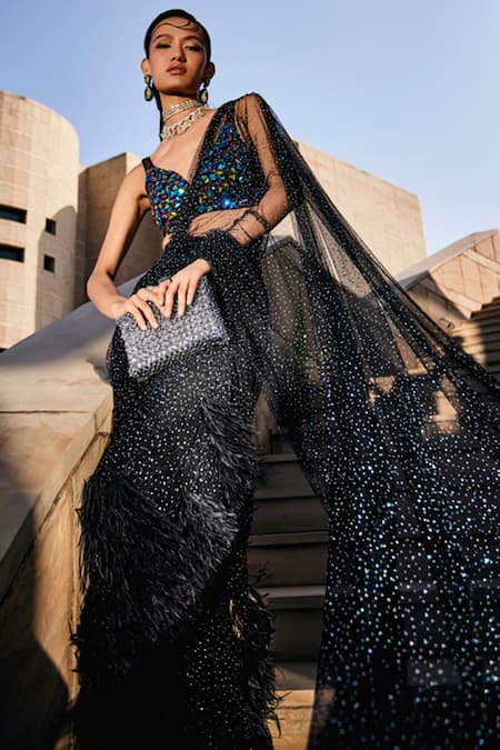Garima Karwariya Designs The Galaxy Pre-Draped Saree With Blouse 