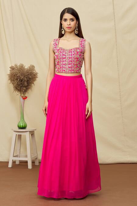 Khwaab By Sanjana Lakhani Pink Soft Silk Sequin And Aari Work Cape Lehenga Set Online at Aza Fashions Khwaab By Sanjana Lakhani_Pink Soft Silk Sequin And Aari Work Cape Lehenga Set_Online_at_Aza_Fashions