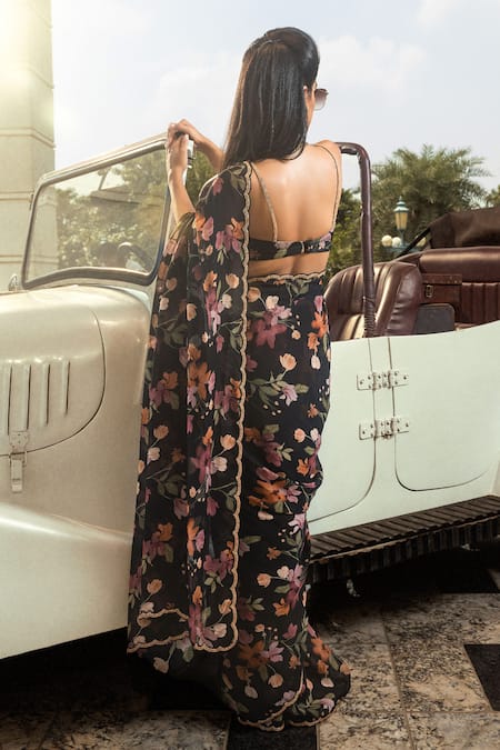 Dohr India Amaira Printed Saree With Unstitched Blouse Piece 