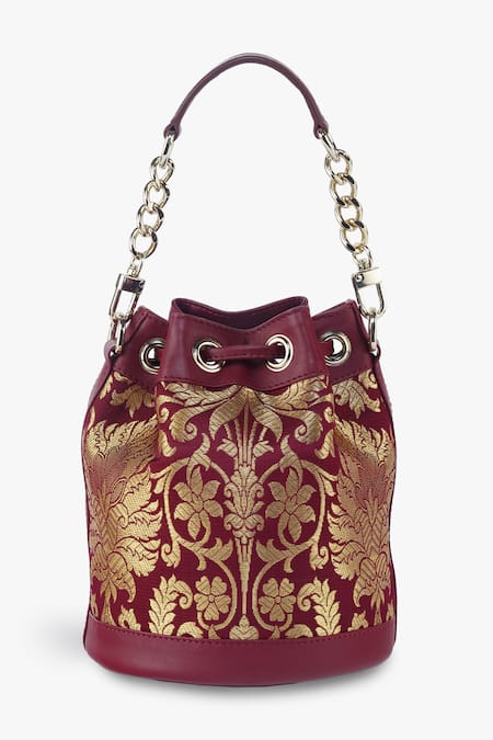 Tan & Loom Bombay Floral Brocade Bucket Bag 