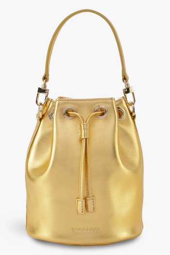 Tan & Loom Bombay Metallic Leather Bucket Bag 