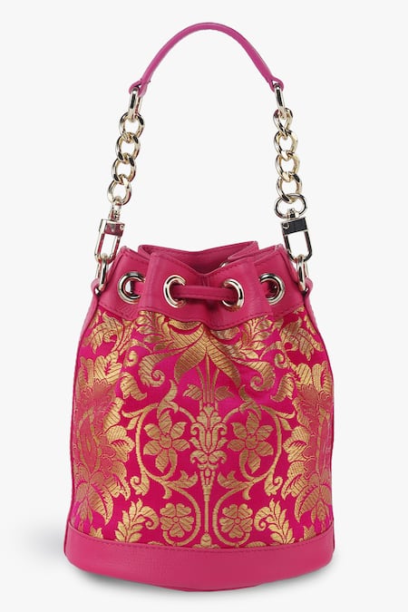 Tan & Loom Bombay Botanical Pattern Bucket Bag 