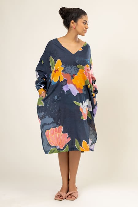 Doodlage Floral Print Oversized Tunic 