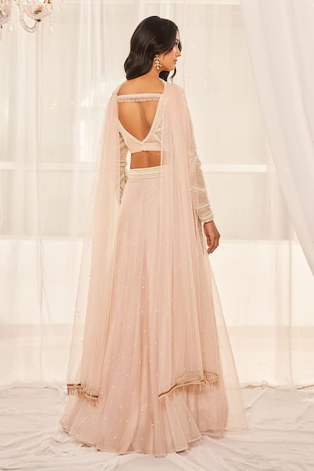 Disha Muchhala Pearls Embroidered Blouse Lehenga Set 