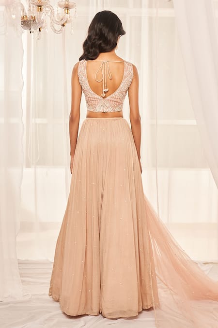 Disha Muchhala Cutdana & Sequins Embroidered Blouse Lehenga Set 