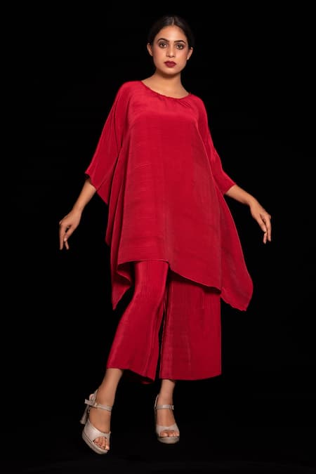 PREETI MEHTA Pleated Kaftan & Palazzo Set 