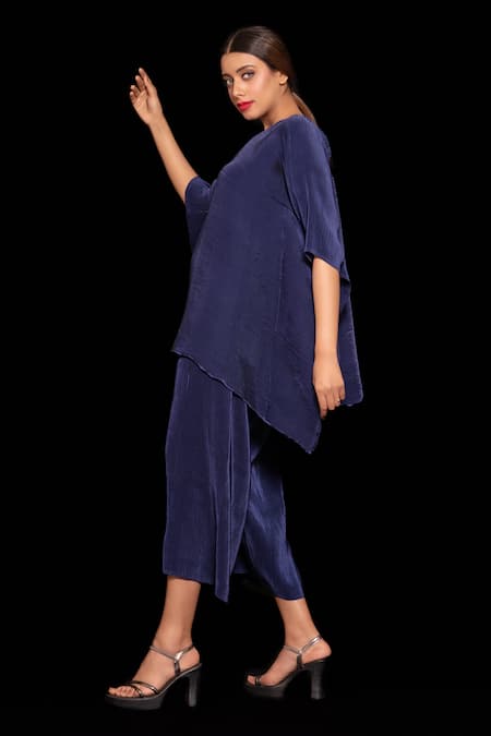 PREETI MEHTA Indigo Blue Kaftan & Palazzo Set 