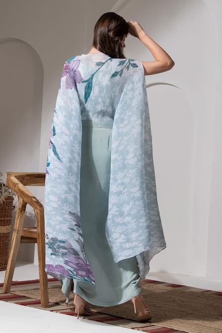 Preeti Mehta Bloom Print Kaftan & Dhoti Pant Set 