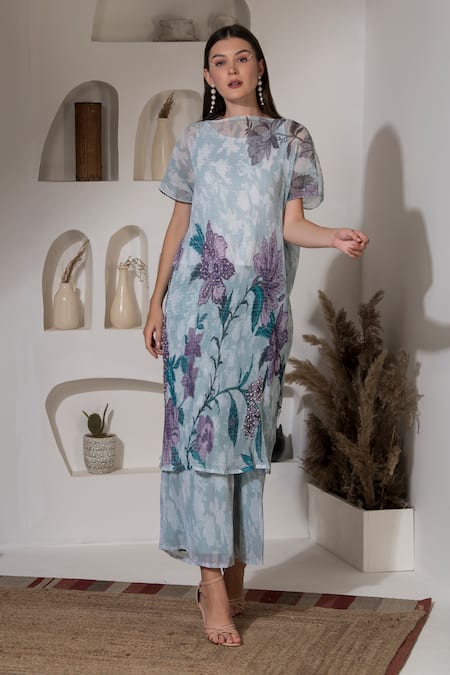 PREETI MEHTA Printed Kaftan & Palazzo Set 