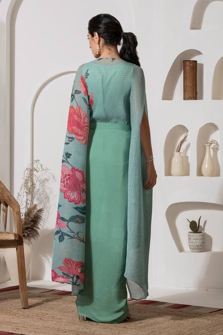 Preeti Mehta Printed Kaftan & Dhoti Skirt Set 