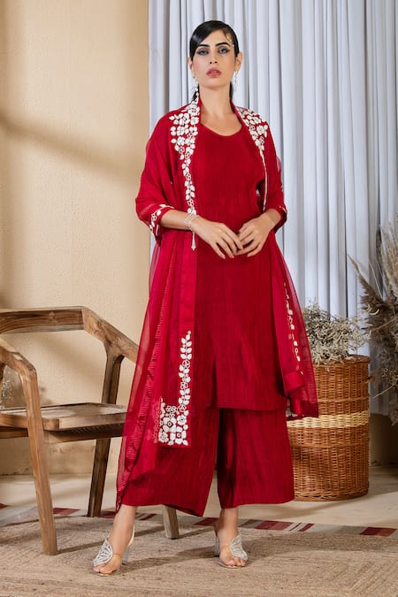 Buy Red Faux Georgette Printed Anarkali Suit After Six Wear Online at Best  Price | Cbazaar