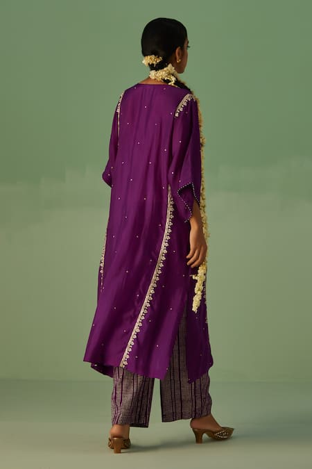 Surbhi Gupta Geometric Print Dabka Kaftan Set 