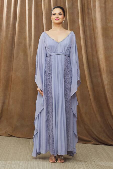 Bump Loving Blue Viscose, Polyester Lace, Sequins, Beads Dania Embellished Maternity Gown Online at Aza Fashions Bump Loving_Blue Viscose, Polyester Lace, Sequins, Beads Dania Embellished Maternity Gown_Online_at_Aza_Fashions