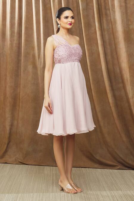 Bump Loving Purple Nylon, Organza, Polyester Aster Leaves Embellished Maternity Dress Online at Aza Fashions Bump Loving_Purple Nylon, Organza, Polyester Aster Leaves Embellished Maternity Dress_Online_at_Aza_Fashions