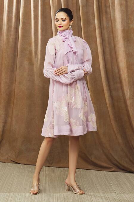 Buy Bump Loving Purple Viscose, Polyester Embroidery High Serena Floral Pattern Maternity Dress Online at Aza Fashions Buy_Bump Loving_Purple Viscose, Polyester Embroidery High Serena Floral Pattern Maternity Dress_Online_at_Aza_Fashions