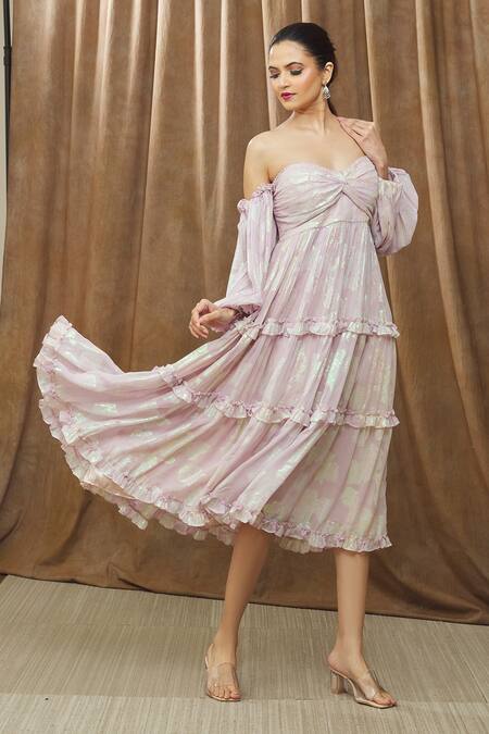 Buy Bump Loving Purple Viscose, Georgette, Polyester, Satin Pixie Draped Bodice Maternity Dress Online at Aza Fashions Buy_Bump Loving_Purple Viscose, Georgette, Polyester, Satin Pixie Draped Bodice Maternity Dress_Online_at_Aza_Fashions