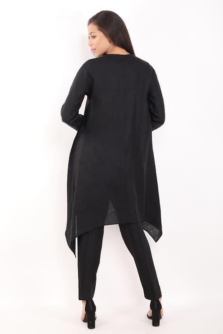 Linen Bloom Bloom Nalki Embroidered High Low Tunic 