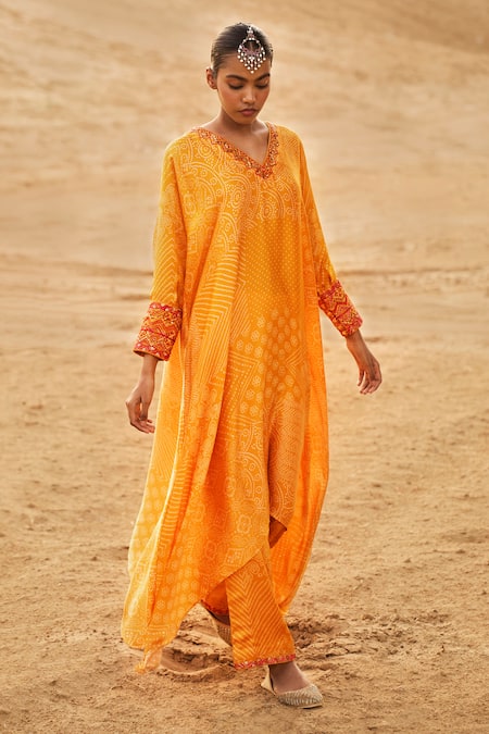 PUNIT BALANA Bandhani Print Kaftan With Pant 