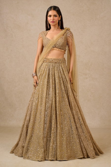 Tarun Tahiliani Sequin Embroidered Bridal Lehenga Set 