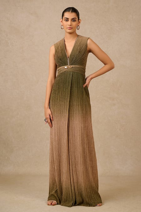 Tarun Tahiliani Ombre Metallic Panelled Jumpsuit 