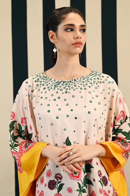 Buy Swati Vijaivargie Ivory Habutai Silk Embroidery Moksha Work Poncho Top With Draped Pant Online at Aza Fashions Buy_Swati Vijaivargie_Ivory Habutai Silk Embroidery Moksha Work Poncho Top With Draped Pant _Online_at_Aza_Fashions